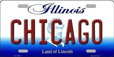 

Jacksoney Tin Sign New Aluminum Chicago Illinois Metal Novelty License Plate Metal Sign