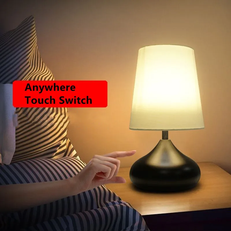

Lamp Bedroom Night Light Living Room Decration Warm Desk Light Full Touch Switch Remote Control Bedside Table Lamp Home Decar