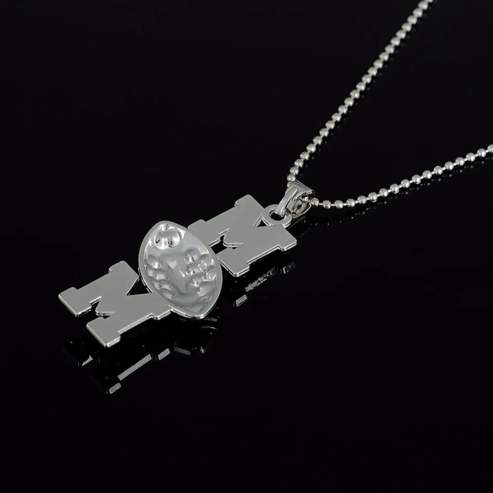 Fishhook Hyperbole Стразы Американский футбол ожерелье с подвеской мама для женщин и