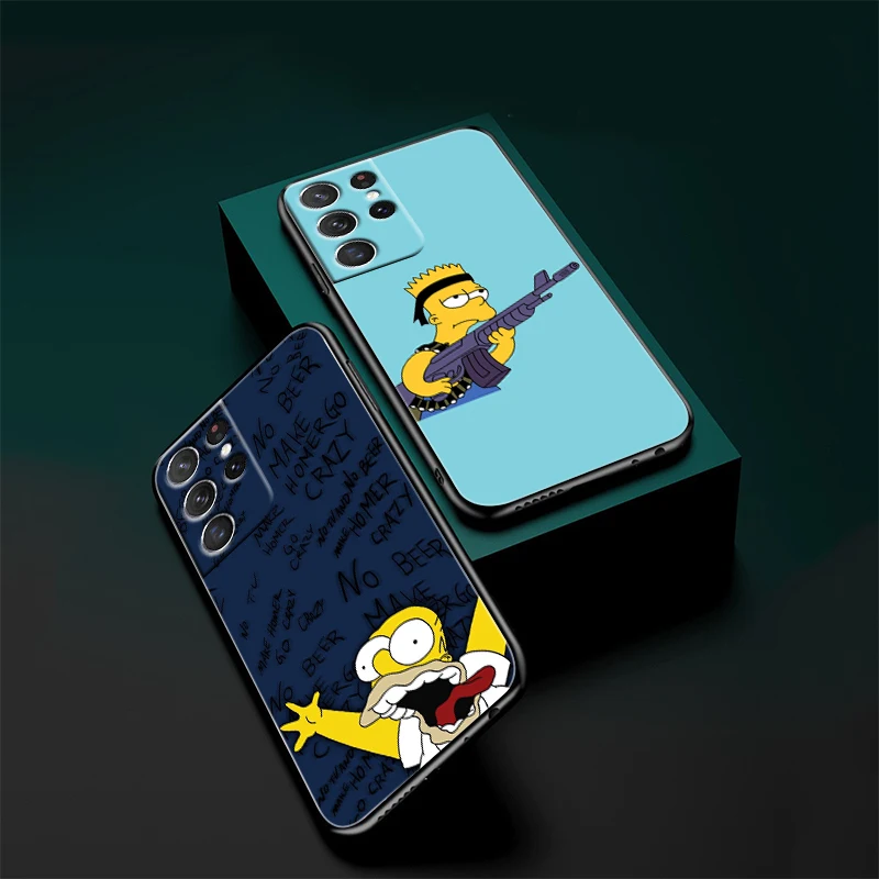 Симпатичный мультяшный чехол The Simpsons для Samsung Galaxy S22 S21 S20 FE Ultra S10 S9 S8 S7 S6 Plus 5G