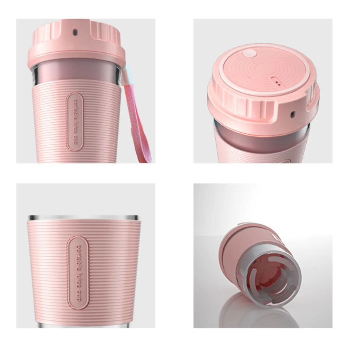 

600ml Portable Electric Juicer Small Fruit Cup Fast Smoothie Blender Food Processor Pink Mixer USB Rechargable Quick Juice Maker