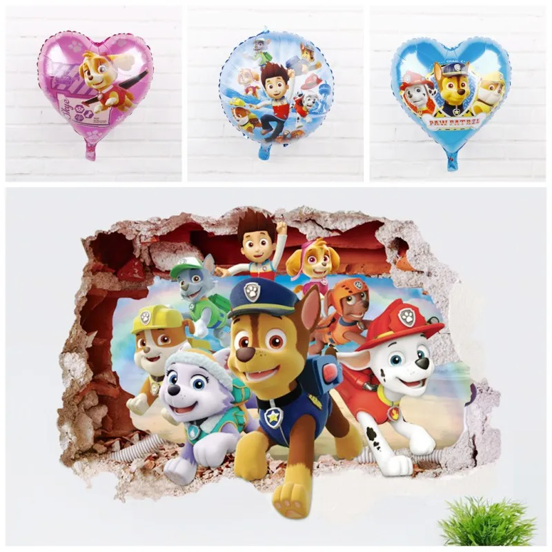 3D наклейки на стену Happy Paw Patrol украшение день рождения для детей игрушки шар