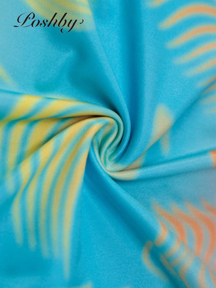 

Poshby Printed Long Sleeve Top Pants Two Pieces Set Women Spring Colorful 2 Pcs Tracksuit Bandage Skinny Jogger Sets Sexy Street