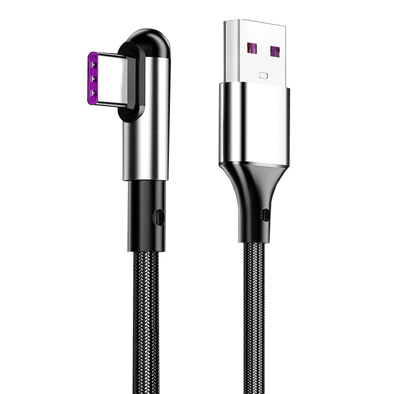 3A Type C Cable for Xiaomi Redmi Note 7 mi9 USB Samsung S9 Fast Charging Wire USB-C 90 degree elbow data line | Мобильные телефоны