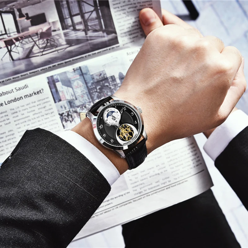 

New PAGANI DESIGN Men's Automatic Watch Tourbillon Military Mechanical Clock Luxury Leather Waterproof Watches Relogio Masculino