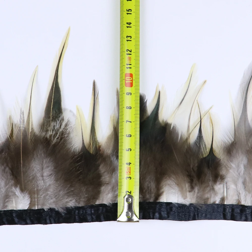 

1 Yard Wedding Dress Accessory Real Rooster Feathers Trim Size 8-10CM Chicken Plumes Ribbon Carnival Festival Sewing Decorative