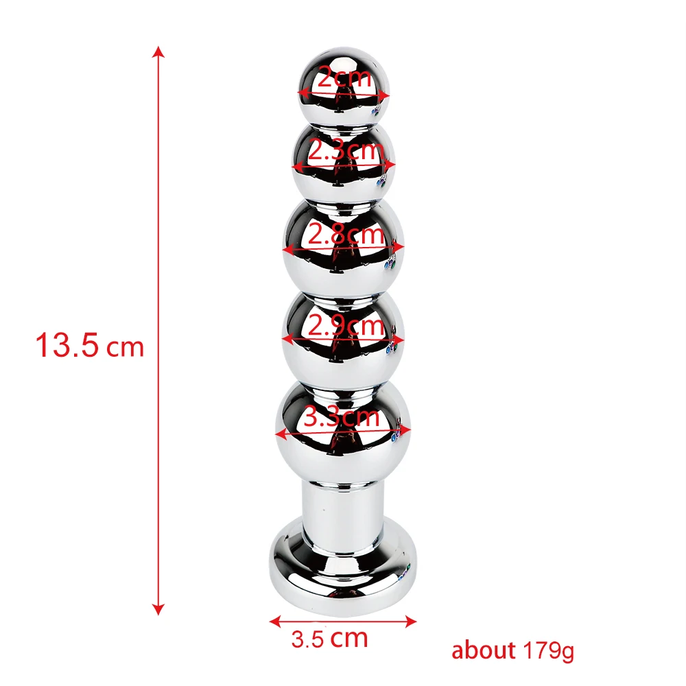 Анальная пробка из нержавеющей стали для массажа простаты бусины тяжелого ануса