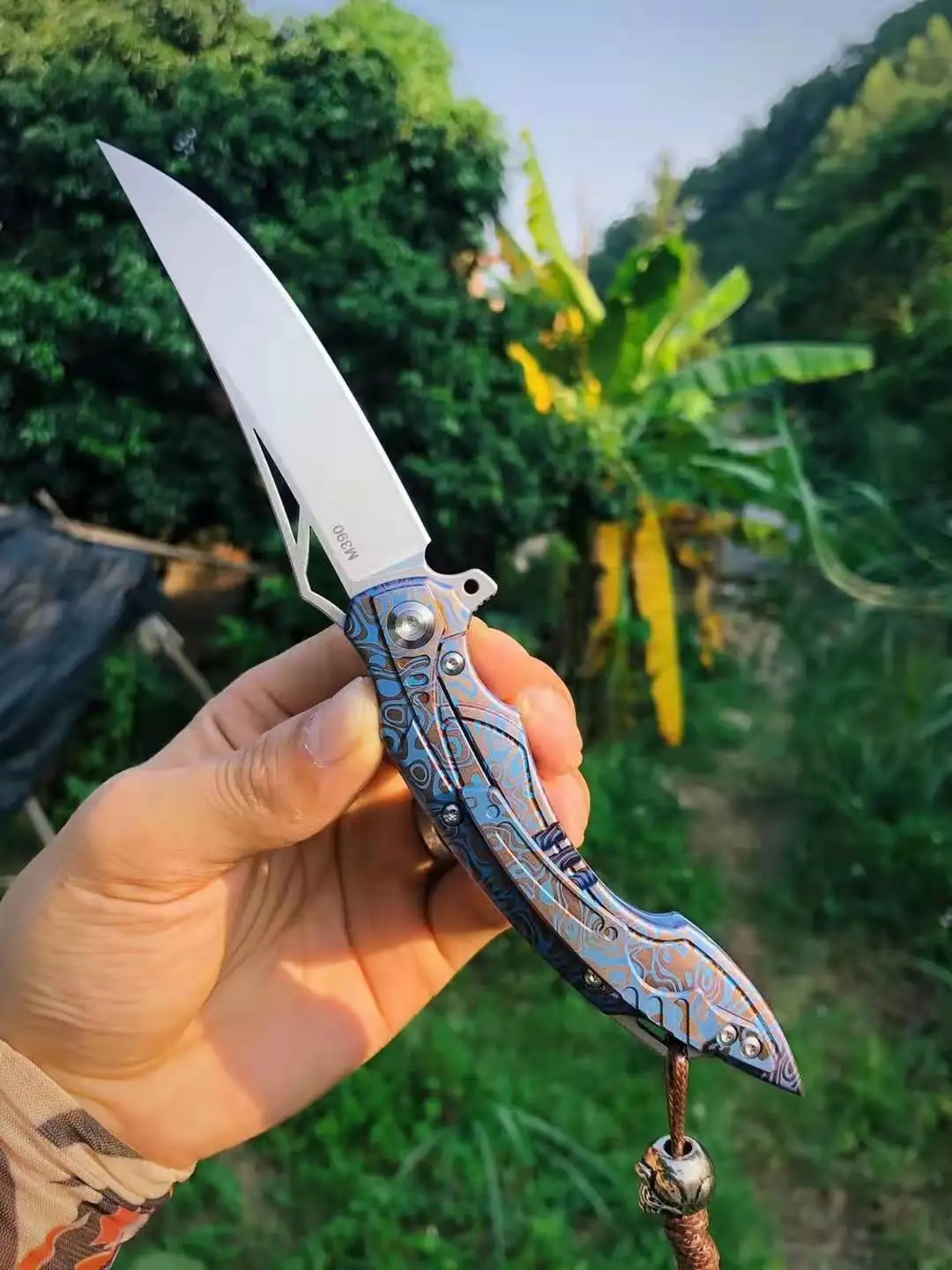 

Titanium Alloy Handle Folding Knife Outdoor Camping Hunting Pocket Survival Knife Edc Tool Men's Gift Hobby Collectibles