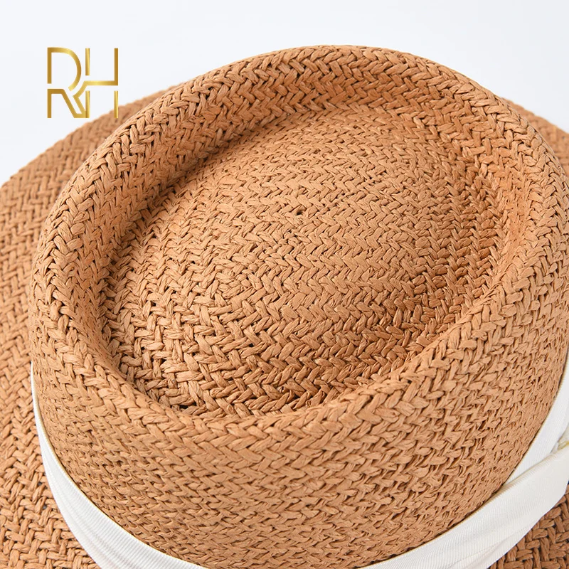 Соломенная Панама RH Женская в стиле джаз пляжная шляпа кэжуал брендовая