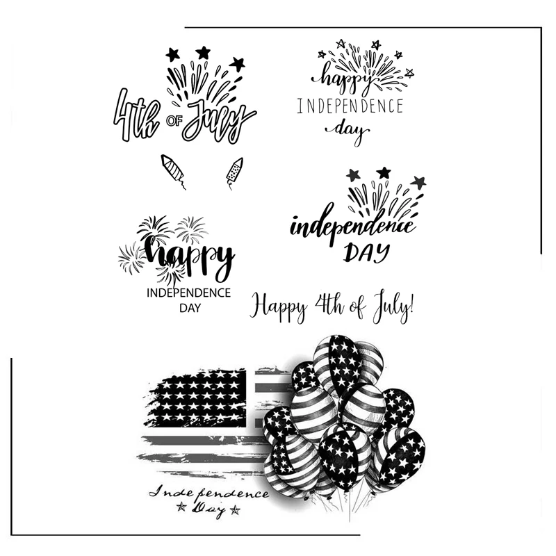 

Independence Day Balloons Clear Stamps Scrapbooking Crafts Decorate Photo Album Embossing Cards Making Clear Stamps New