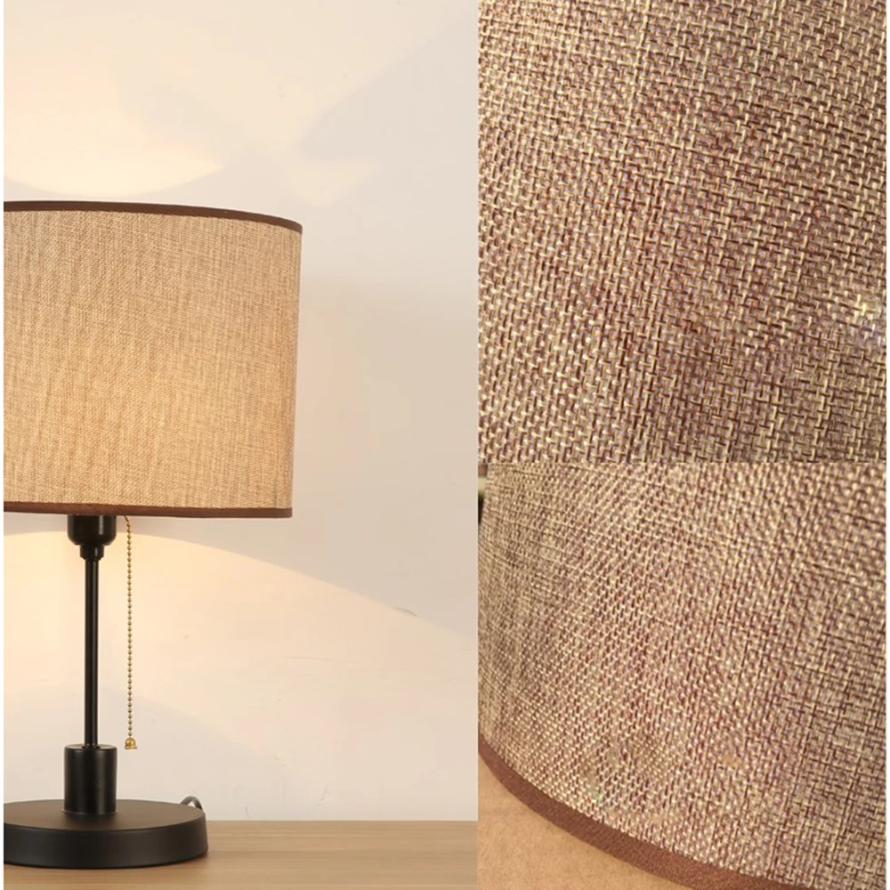 Аксессуары для крышки настольной лампы E27 цилиндрическая льняная прикроватный