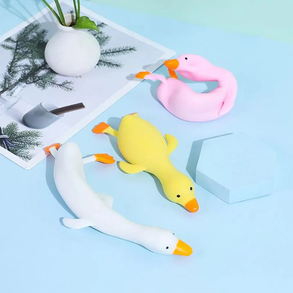 

1PC Fun TPR Cartoon Duck Stress Relief Squeeze Decompression Squish Toy Animal Antistress For Children Adult Gifts Random