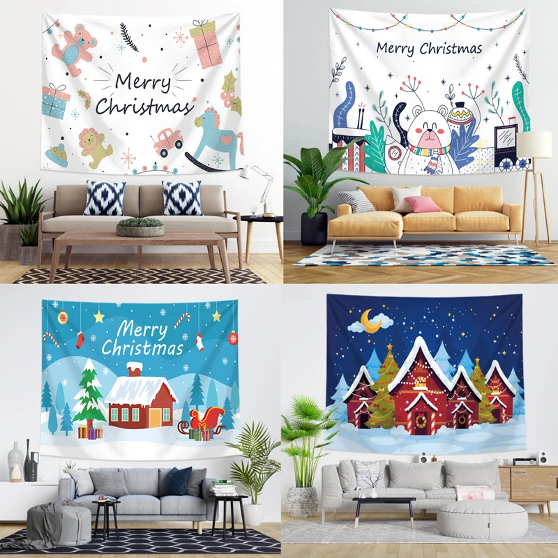 

Рождественский креативный гобелен, прикроватное украшение для стен, скатерть для столовой на Рождество