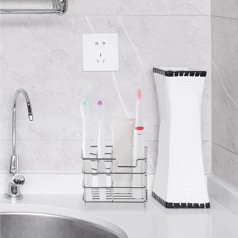 2 Pack Stainless Steel Toothbrush Holder 5 Slots Wall Rack Storage Organizer For Bathroom | Дом и сад