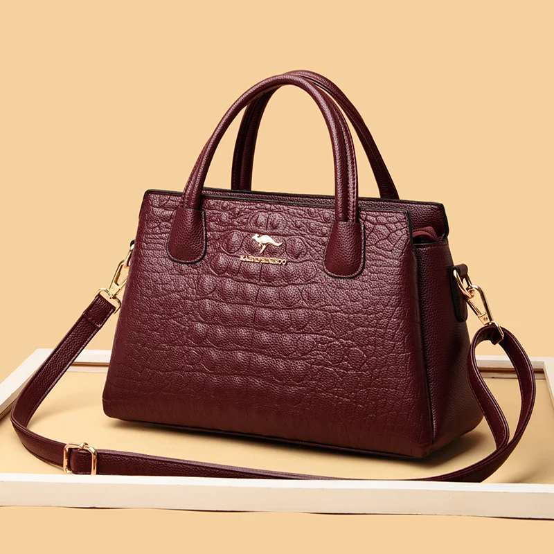 Повседневные женские сумки через плечо с узором под кожу крокодила женская