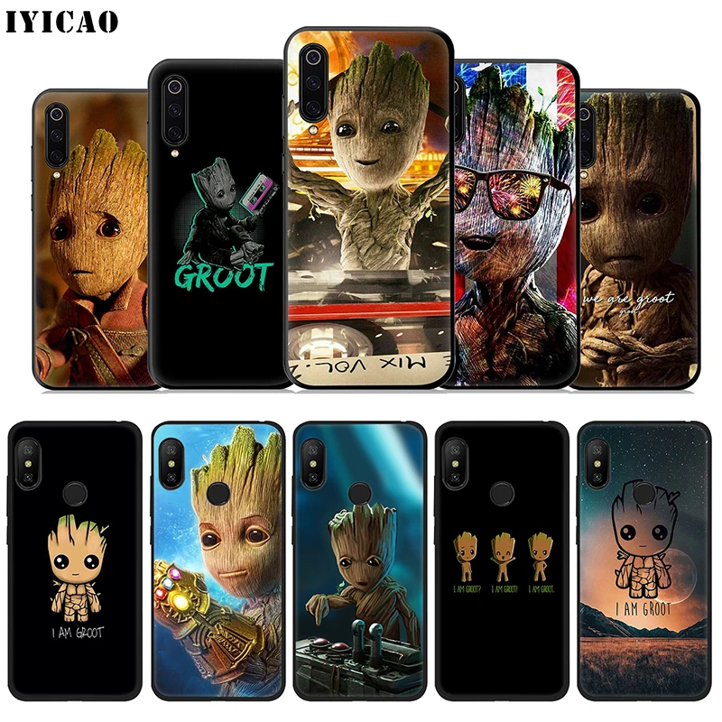 IYICAO I am a Groot мягкий чехол для Xiaomi Mi A3 A2 A1 10 9T CC9E CC9 9 8 6 Se Lite F1 5X 6X MiA1 MiA2 MiA3 |