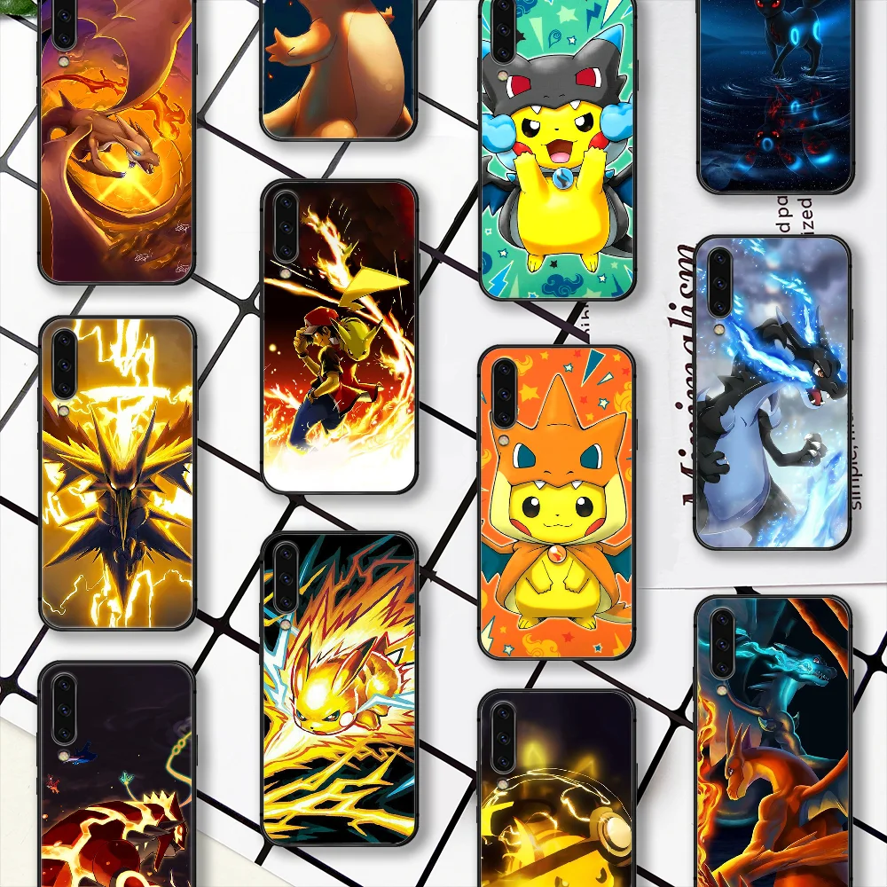 

Cute Cartoon Pokemons Pikachu Phone Case For Samsung Galaxy A 3 5 7 8 10 20 20E 21S 30 30S 40 50 51 70 71 black Back Trend Funda