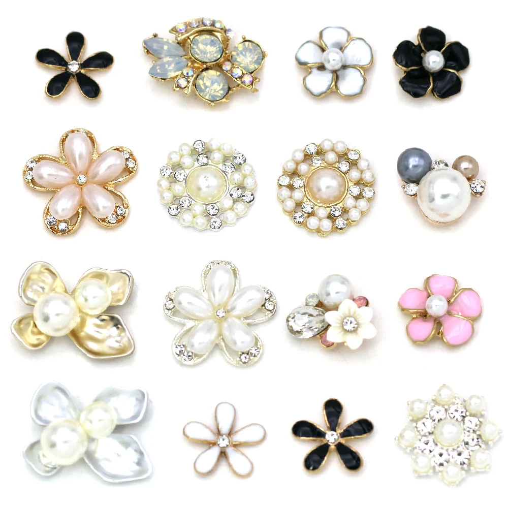 10 шт. Цветочные жемчужины Стразы плоские стразы s пуговицы для одежды жемчужные