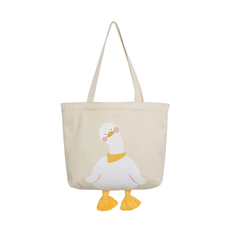 

New Cartoon Tote Handbag Women's Canvas Shoulder Bag Cute Duck Handbag 517D
