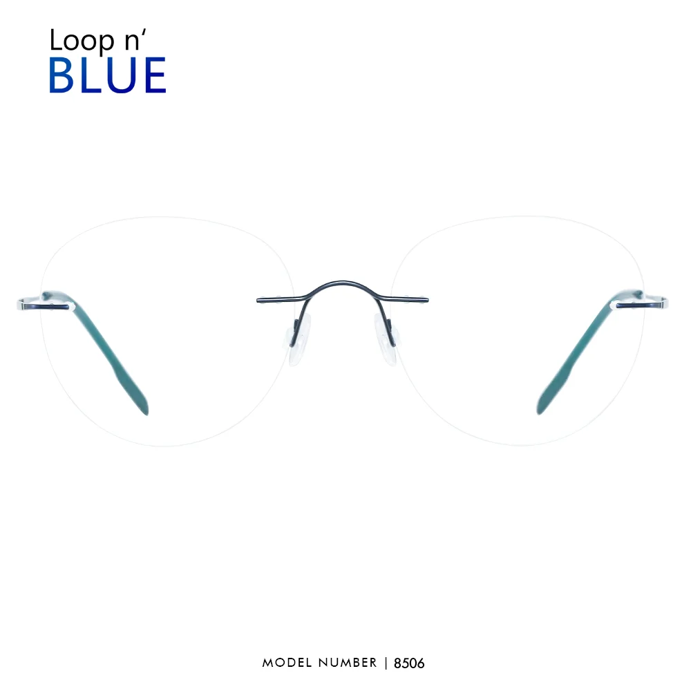 Оправа для очков Мужская титановая без винтов ультралегкие круглые корейские