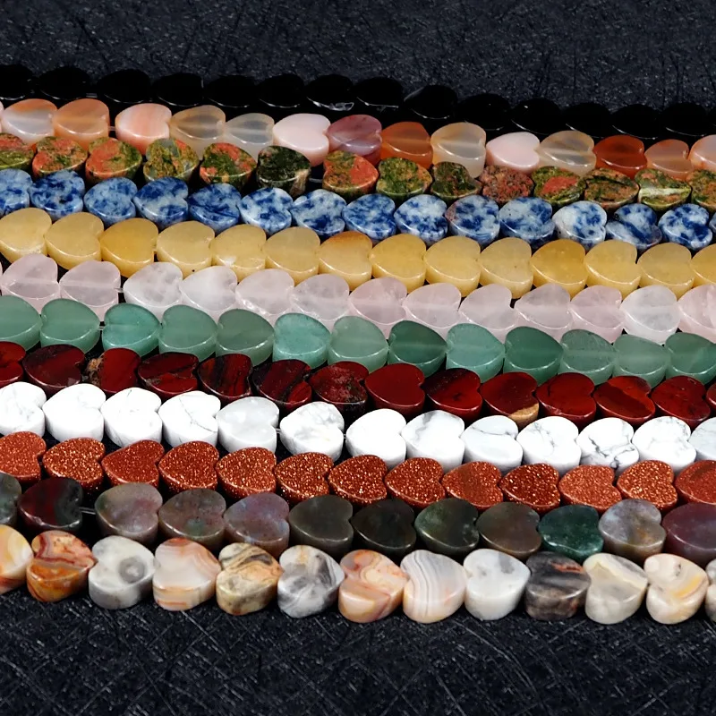 Натуральный кристалл 10 мм Персиковое Сердце Бусина модные дикие мужчины и