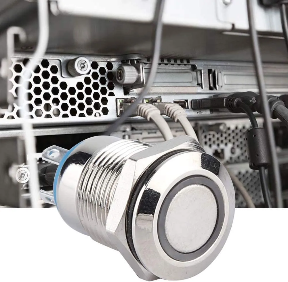 

Angel Eye LED Momentary Stainless Steel Push Button Panel Mount Power Switch Pushbutton Switches Brass Nickel Plated