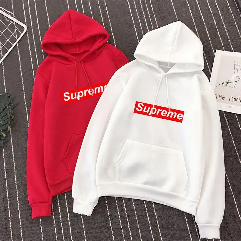 

Autumn and Winter Super Popular Sweatshirt Women's Hoodie Loose Couple Tide Velvet Padded Thickened Coat