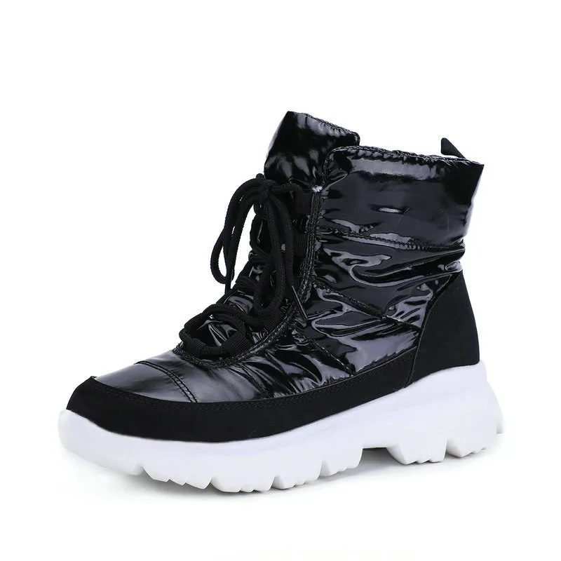 5 black Lace-up Зимние ботинки г. Новая зимняя обувь женские зимние ботинки теплые женские ботильоны на меху водонепроницаемые ботинки с мягкими вставками женская обувь на шнуровке - Цвет: 5 black Lace-up