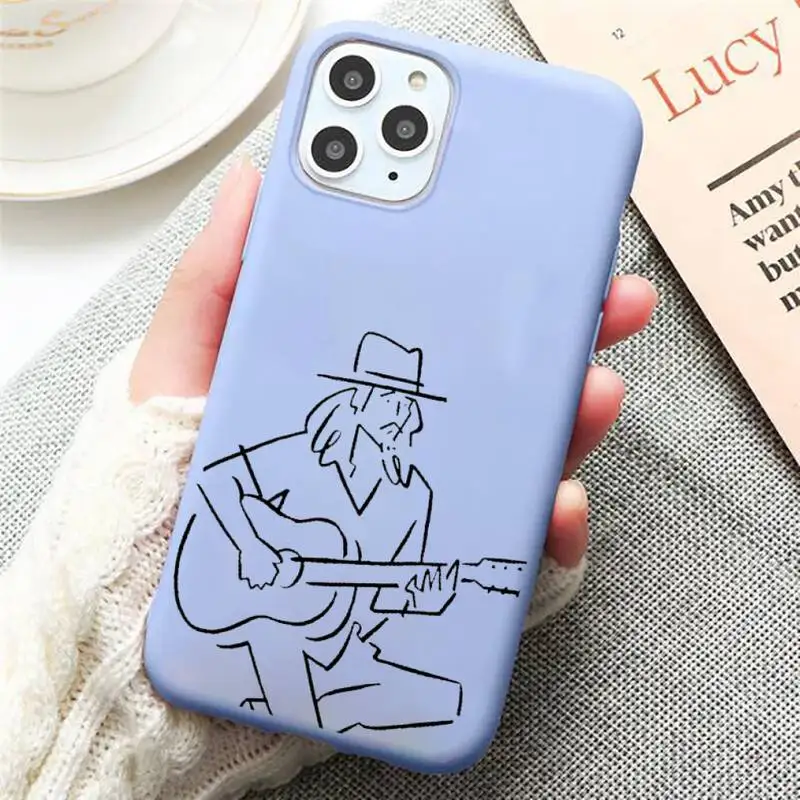 

movie killer Leon Matilda simple Phone Case Candy Color Blue for iPhone 11 12 pro XS MAX 8 7 6 6S Plus X 5S SE 2020 XR