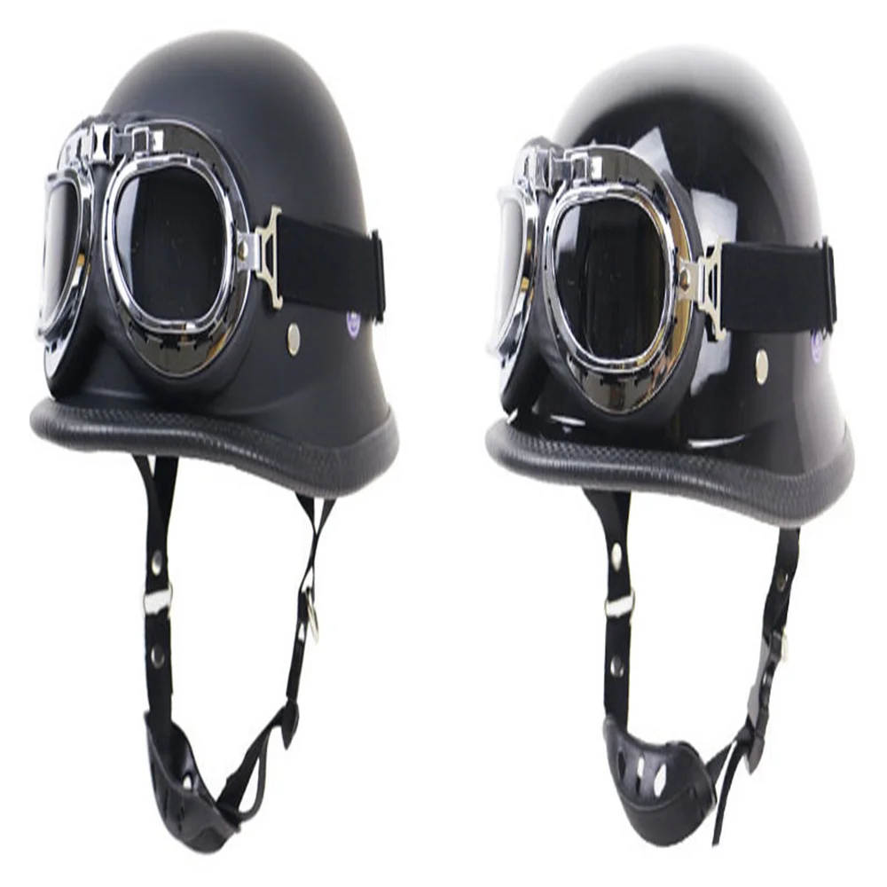 

Genuine Steel Helmet Motorcycle Retro Half-Covered Helmet Wear-Resistant Shock-Resistant And Outdoor Riding With Glasses ZR-307