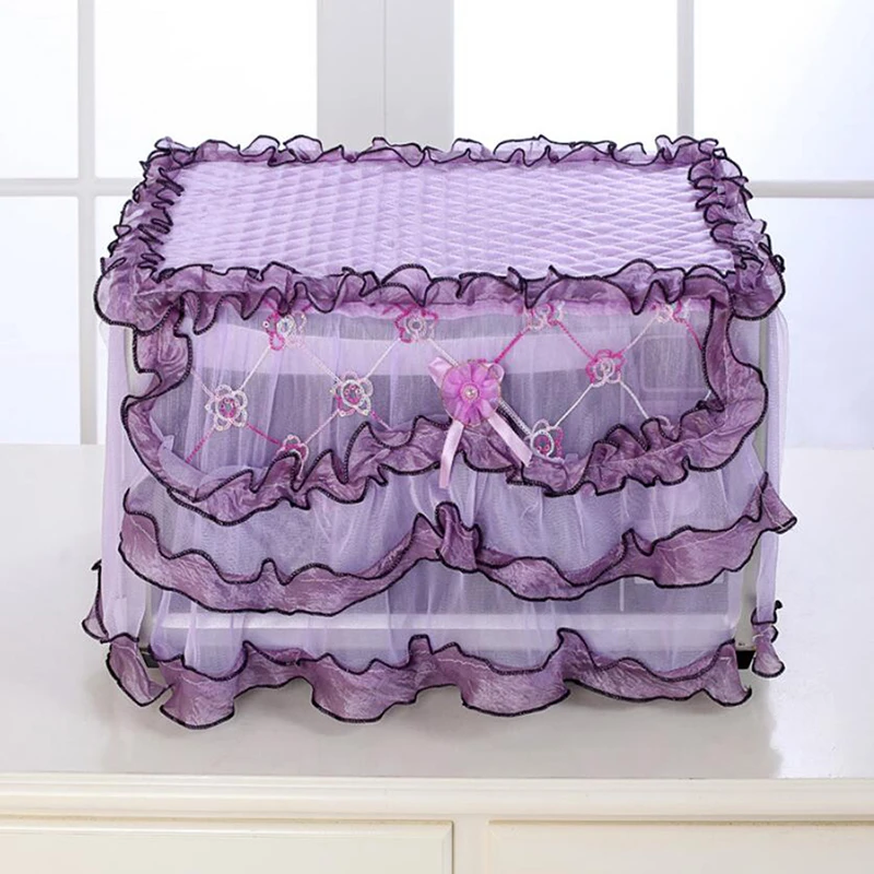 

2021 Oven Cover Polyester Microwave Oven Dust Cover Towel Rural Lace Style Household Kitchen Appliance Dust Cover