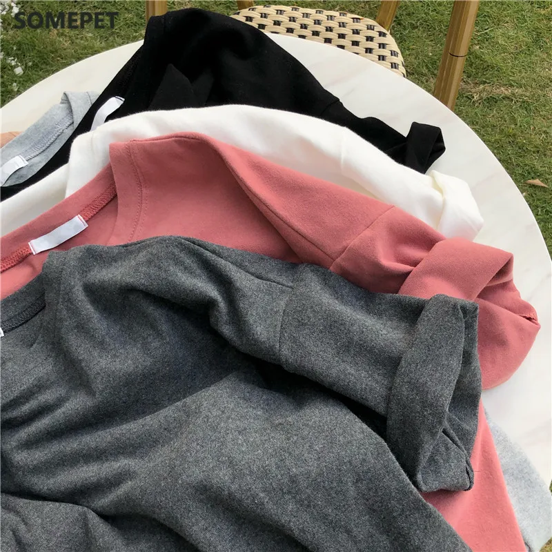 

6 colors women T-shirts short sleeve casual loose bottoming solid female basic tops ladies tee shirt summer new