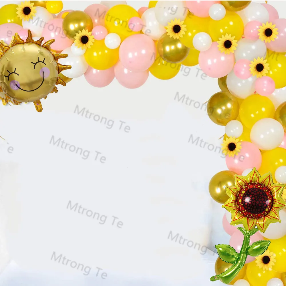 

1 комплект желтых шаров в виде подсолнухов, Солнцезащитная гирлянда, украшение для дня рождения, свадьбы, летвечерние ринки, Детские шары, ша...