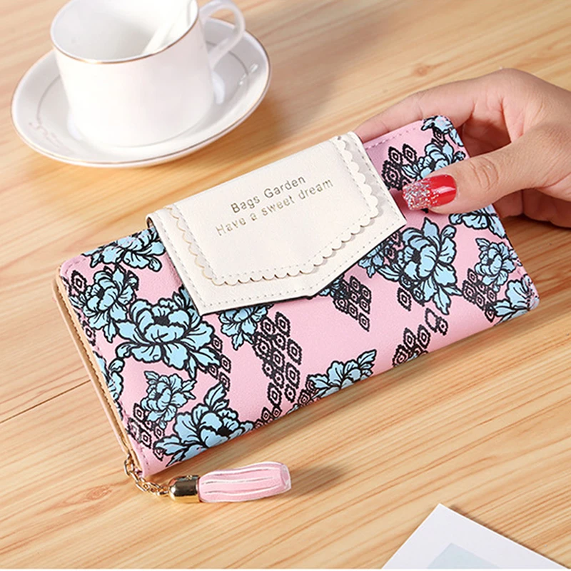 Сапоги на молнии с кисточками клатч кошельки для мужчин и женщин цветочный