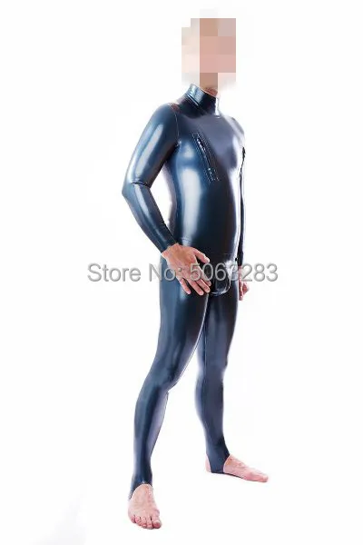 Мужской латексный костюм кошки молния нагрудное кольцо промежность с отверстием