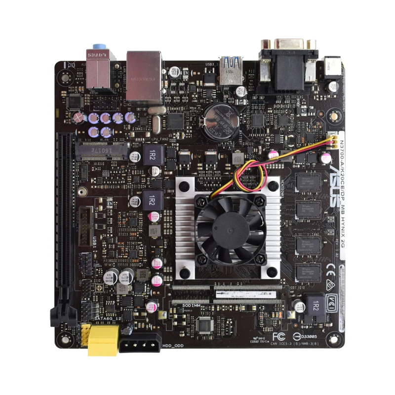 ASUS N3700-A/K20CE DP MB HYNIX 2G DDR3 Mini ITX integrated N3700 PCI-E X16 With Fan Mini PC Motherboard Combo