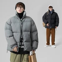 winter new men solid color parkas quality brand mens stand collar warm thick jacket male fashion casual parka coat streetwear