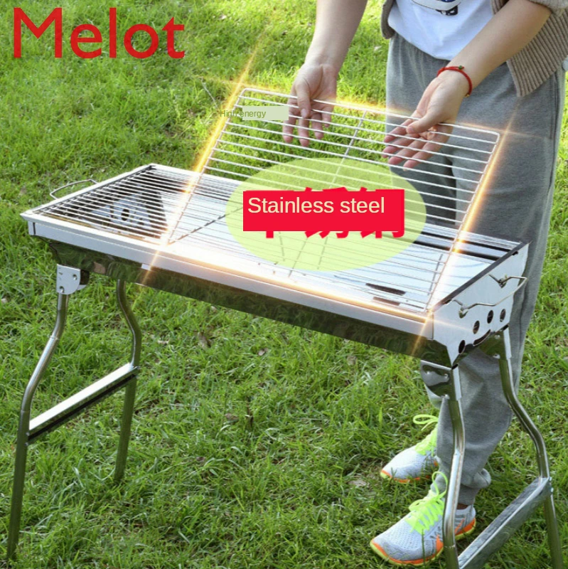 

Full Set Barbecue Grill Household Outdoor Barbecue Charcoal Grill Stove Barbecue Tools Large Barbecue Grill Portable BBQ Grill
