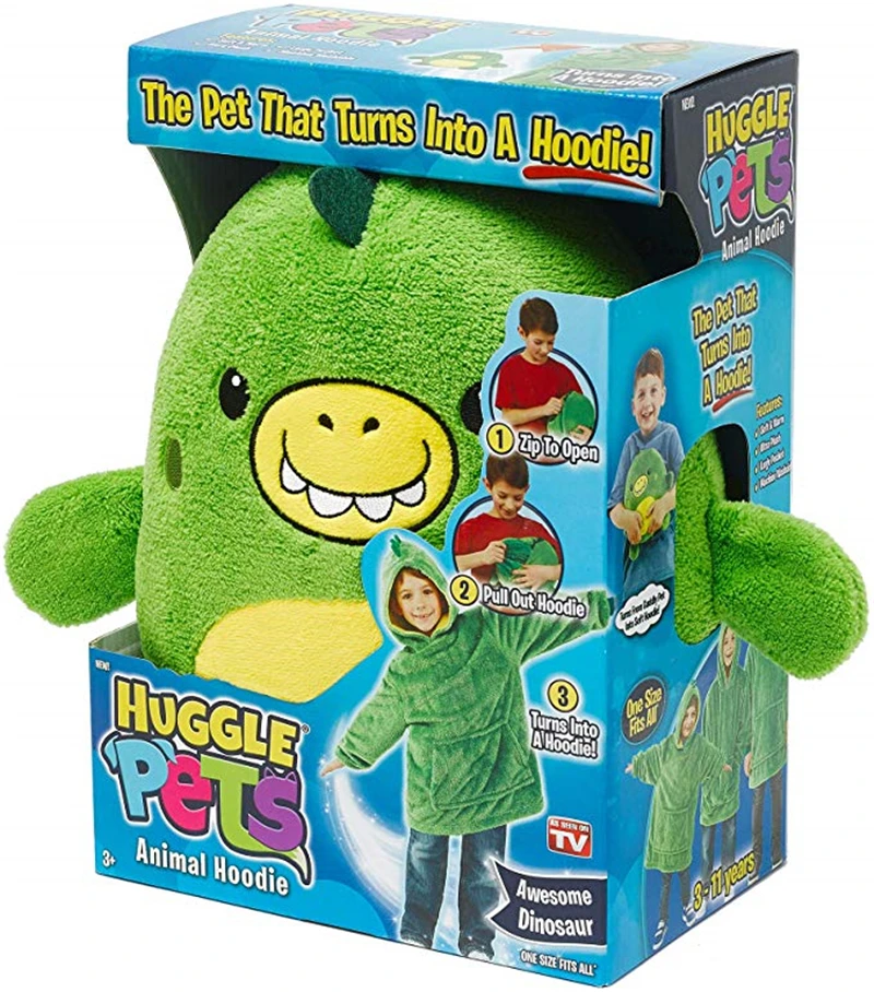 Толстовка Huggle Pets с капюшоном и динозавром теплая зимняя толстовка флисовый