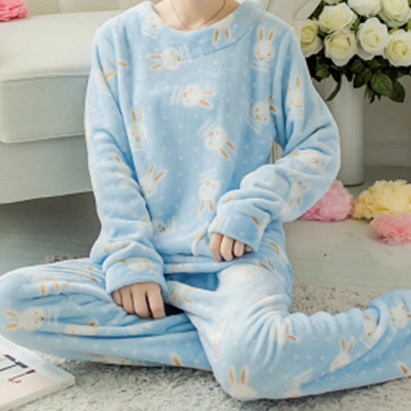 Пижамы для женщин коралловые бархатные пижамы женские зимние милый пижамный