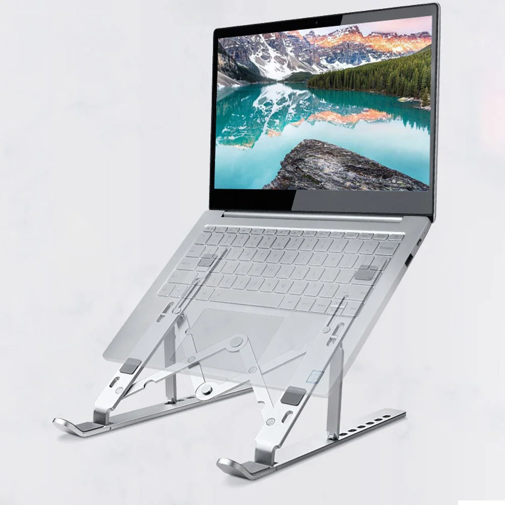 

Laptop Stand Portable Notebook Holder Adjustable Foldable Ventilated Tablet Aluminum Compatible For MacBook Pro Air 9-17.3 inch