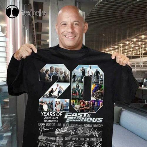 

20 Year Anniversary Of Fast And Furious 2001-2021 Thank For The Memories Signature T-Shirt Unisex Custom Aldult Teen Unisex