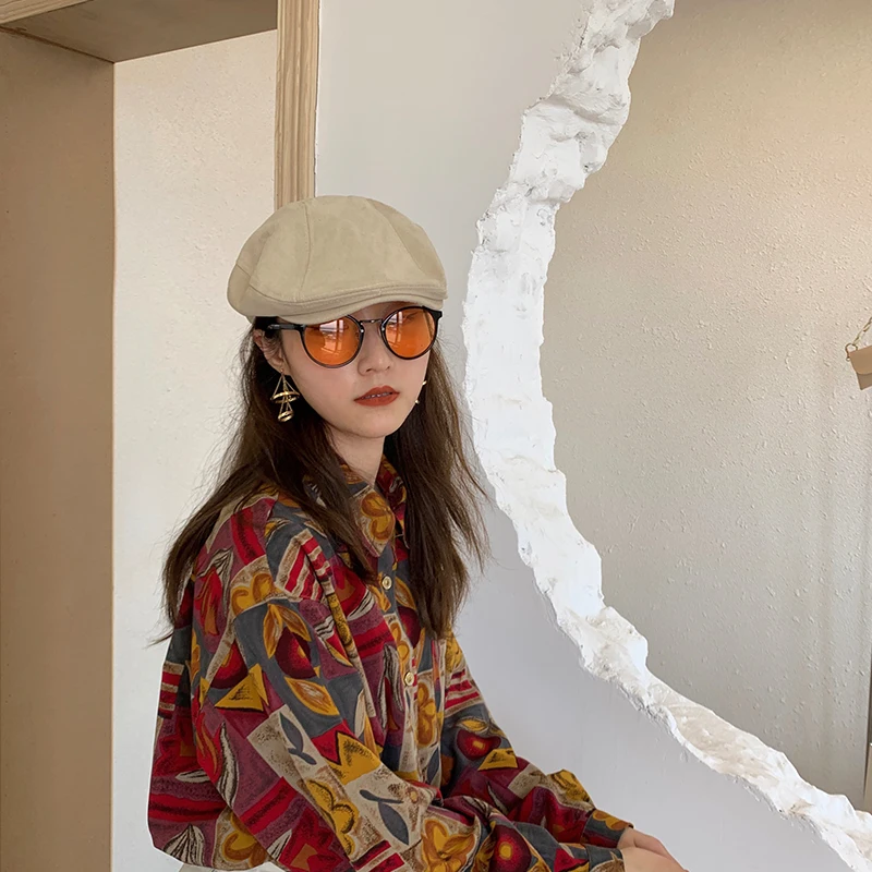 

Retro Japanese leisure thin cap cap spring and summer daddy cap advance cap painter cap sun block cap women hat