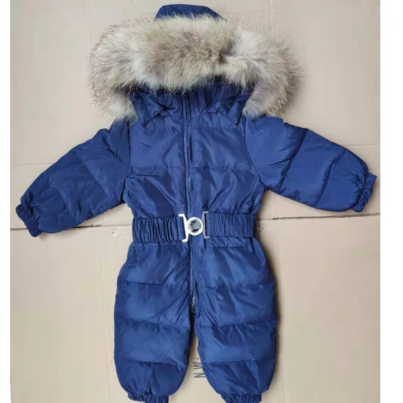Детский пуховой комбинезон с капюшоном длинным рукавом|Ромперы| |