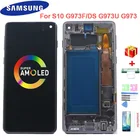 ЖК-дисплей AMOLED 6,1 'для Samsung Galaxy S10G973G973FDS SM-G973, дигитайзер сенсорного экрана с битыми пикселями, оригинал