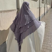 women muslim prayer khimar hijab long ramadan eid abaya dubai turkey burqa niqab islam arabic jilbab 3 veils headcover hijabs