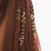 stylish viking spiral charms beads for women braids barretts hair beads jewelry vintage women girl hairpin hair clip accessories