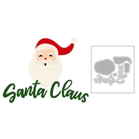 2020 new christmas santa claus avatar and english word metal cutting dies cut for diy scrapbooking greeting card making no stamp
