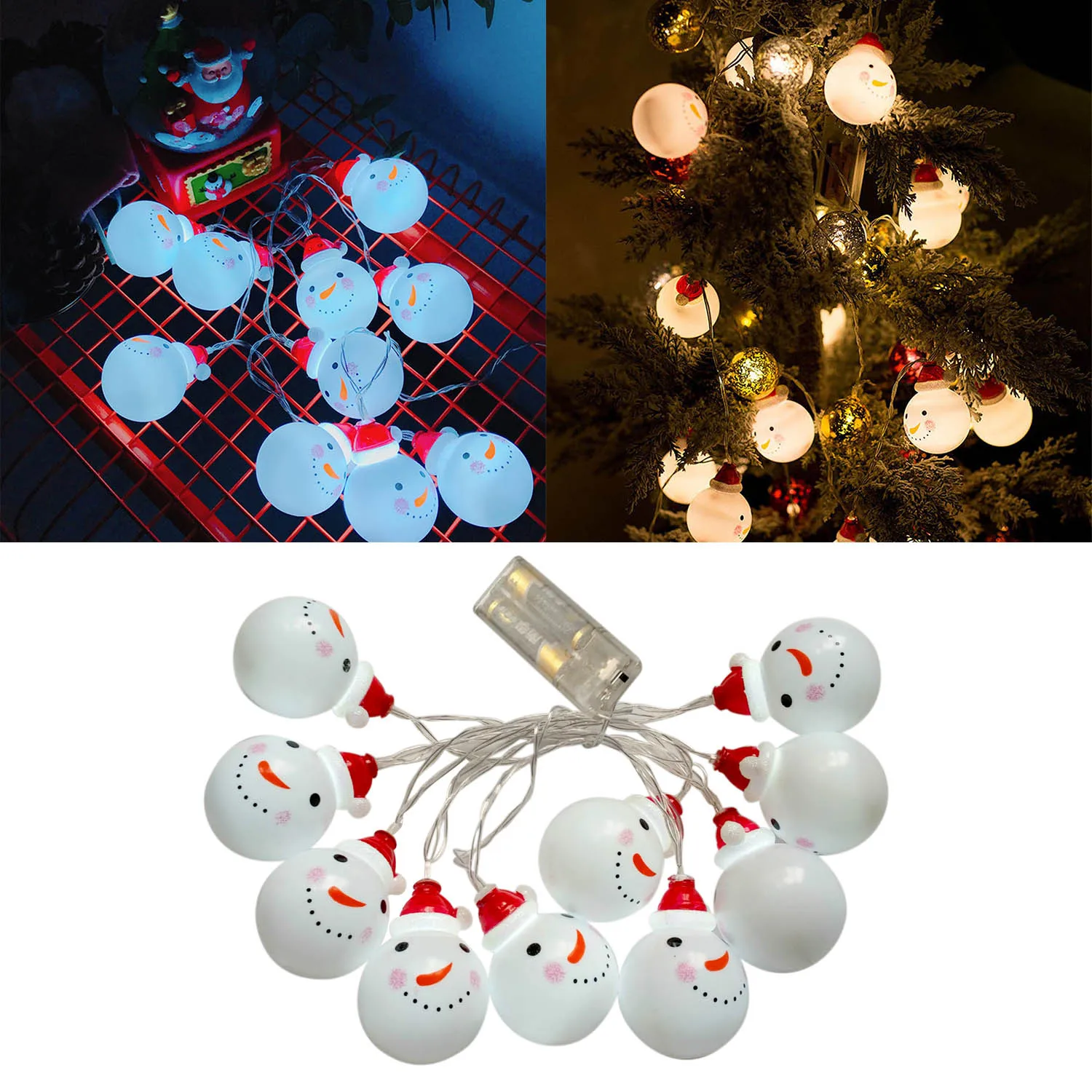 Behogar 10LED милый снеговик орнамент гирлянда сказочные огни на батарейках DIY