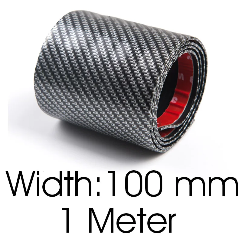 100mm Width Наклейки для автомобиля 5D углеродное волокно Резина Стайлинг порога протектор полосы для фокуса Наклейка для Honda Jeep NISSAN OPEL RENAULT Lada аксессуары - Цвет: 100mm Width